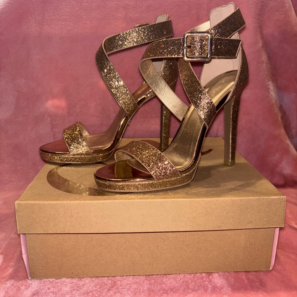 Charlotte Russe Glittering Gold Heels